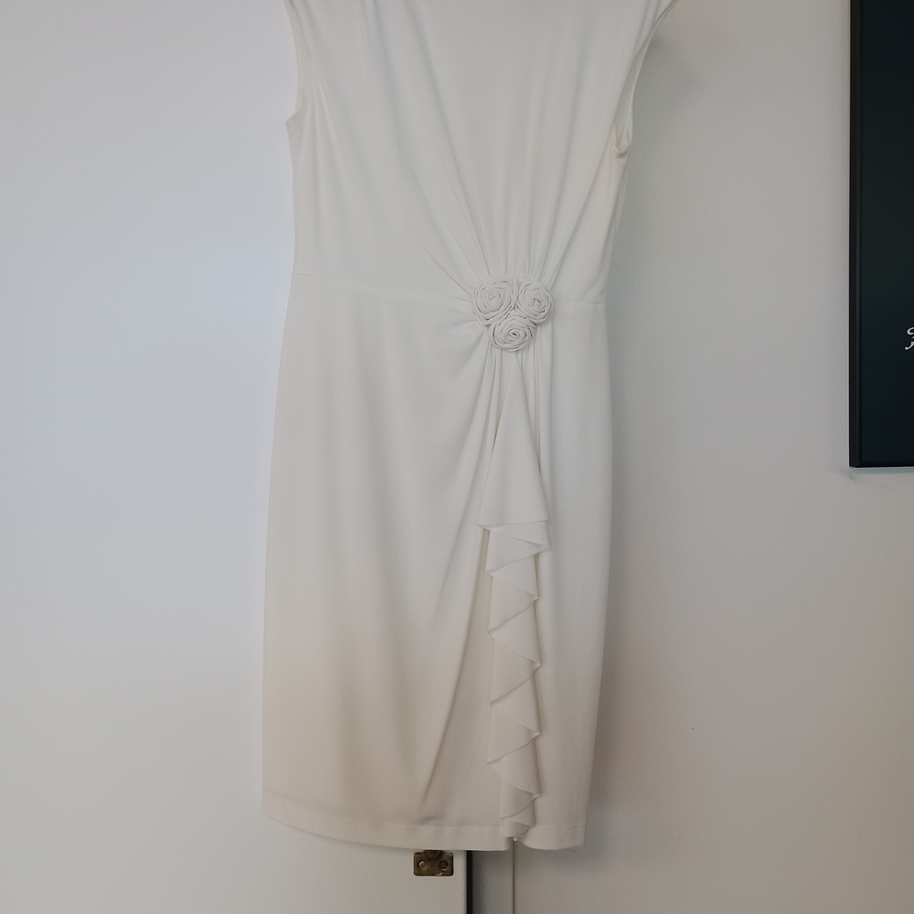 White Vintage Dress with Roses